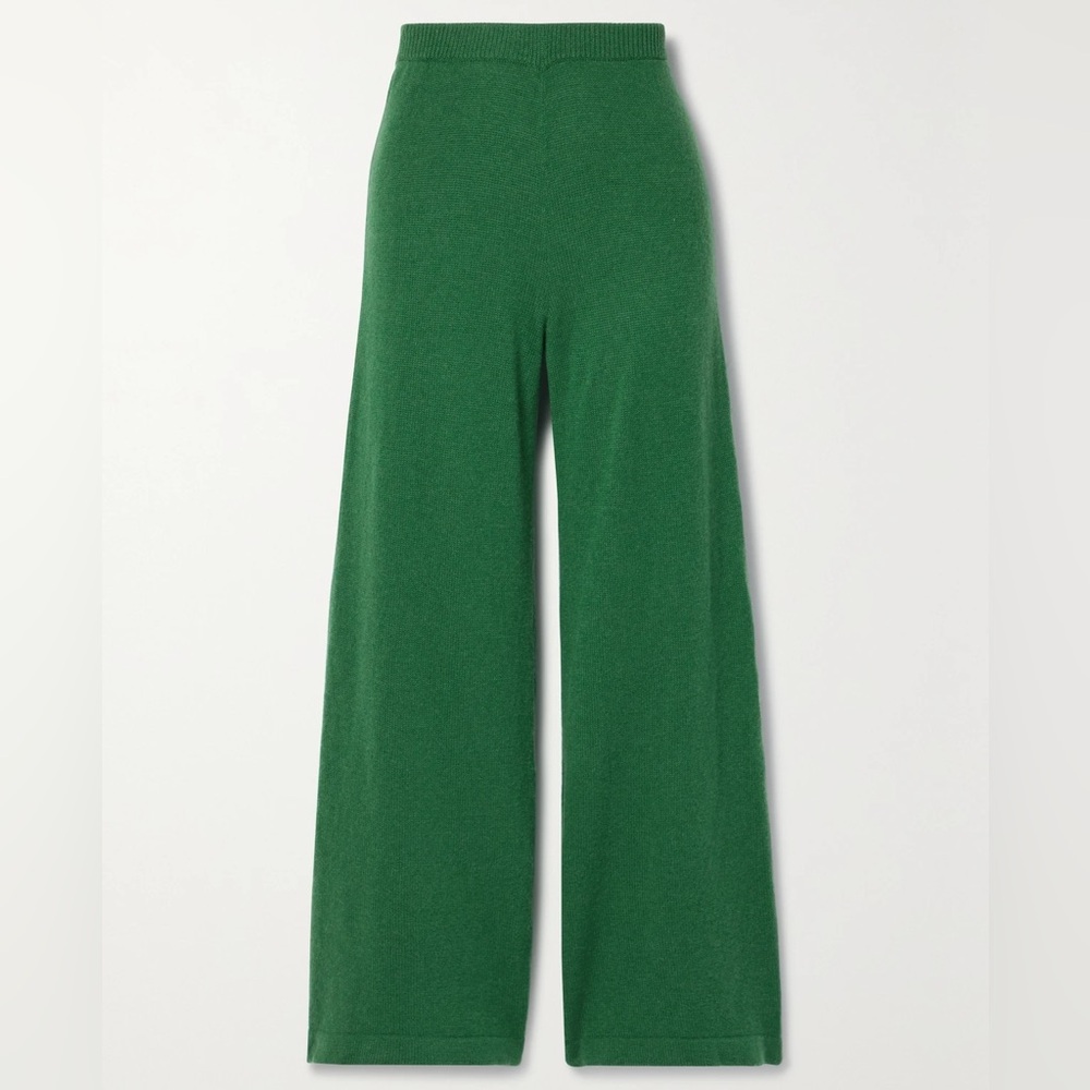 SUZIE KONDI Zephyra Flare Pants 100% cashmere / small kelly green